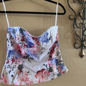 Gorgeous WHBM floral strapless top